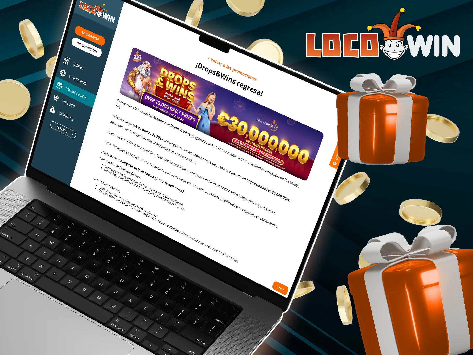 Get a chance to win extra prizes by participating in LocoWin's Drops & Wins campaign.