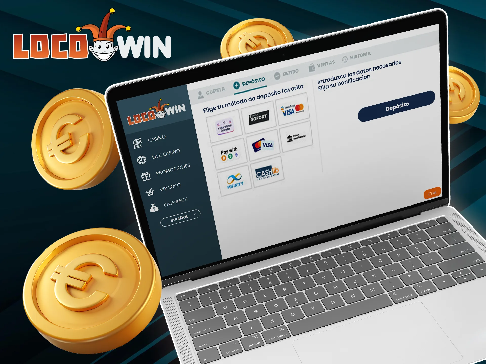 Learn how to deposit money into your LocoWin casino account by following the instructions.