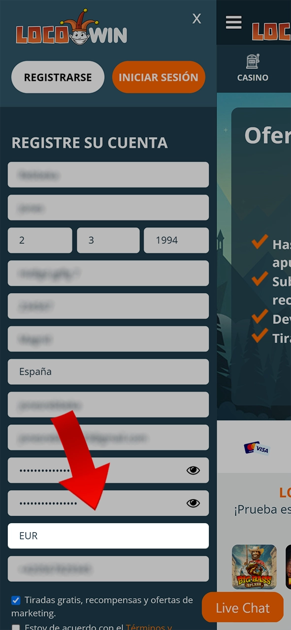 Select the currency that suits you best for playing LocoWin.