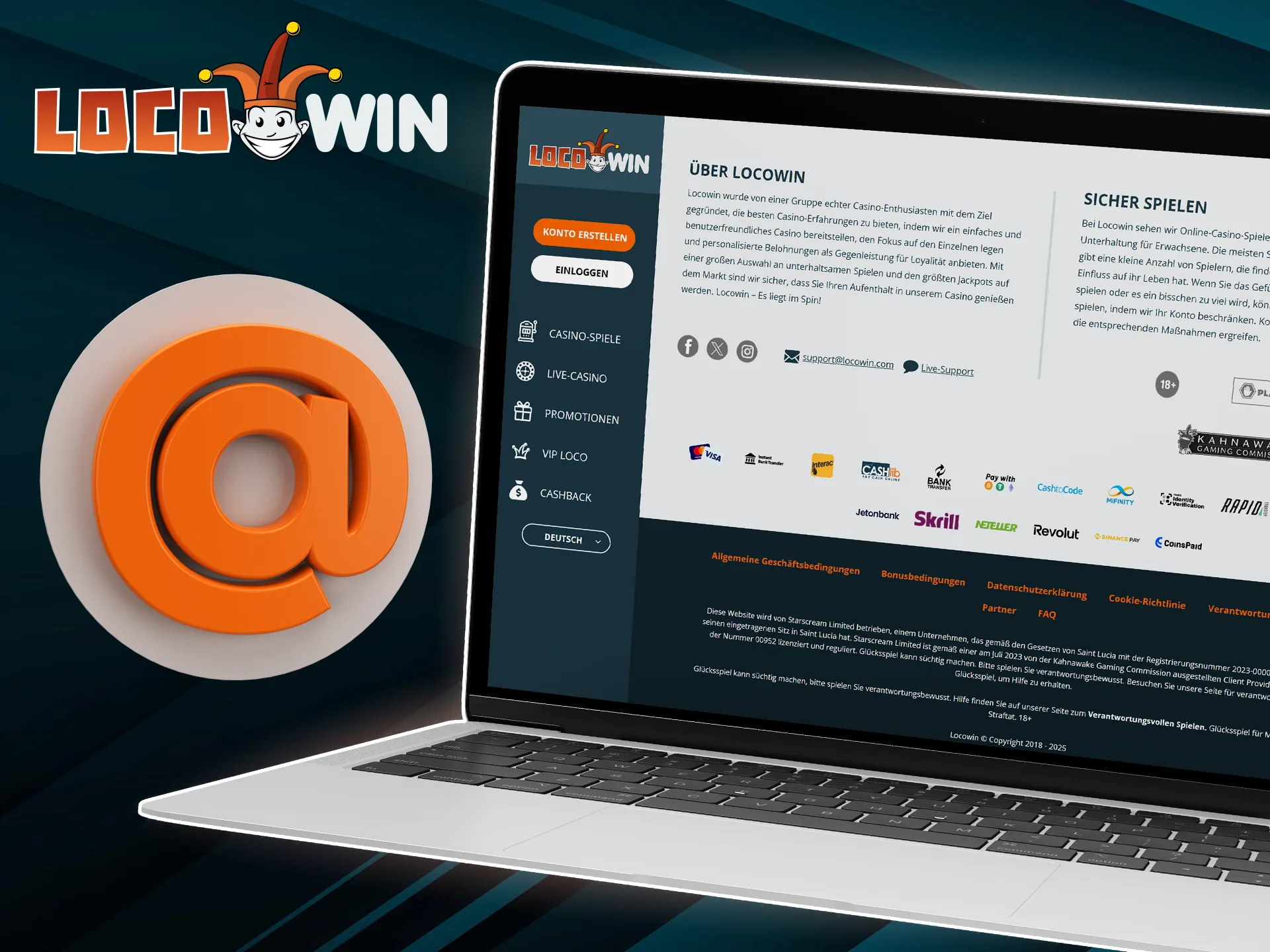 The LocoWin support team is also available via email to answer your questions.