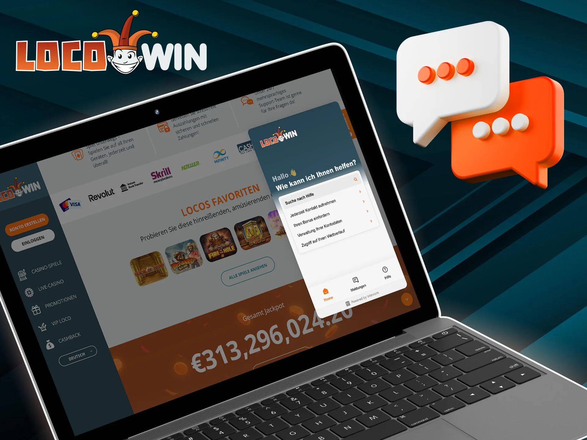 To get quick answers to your questions, you can contact the LocoWin help desk via live chat.