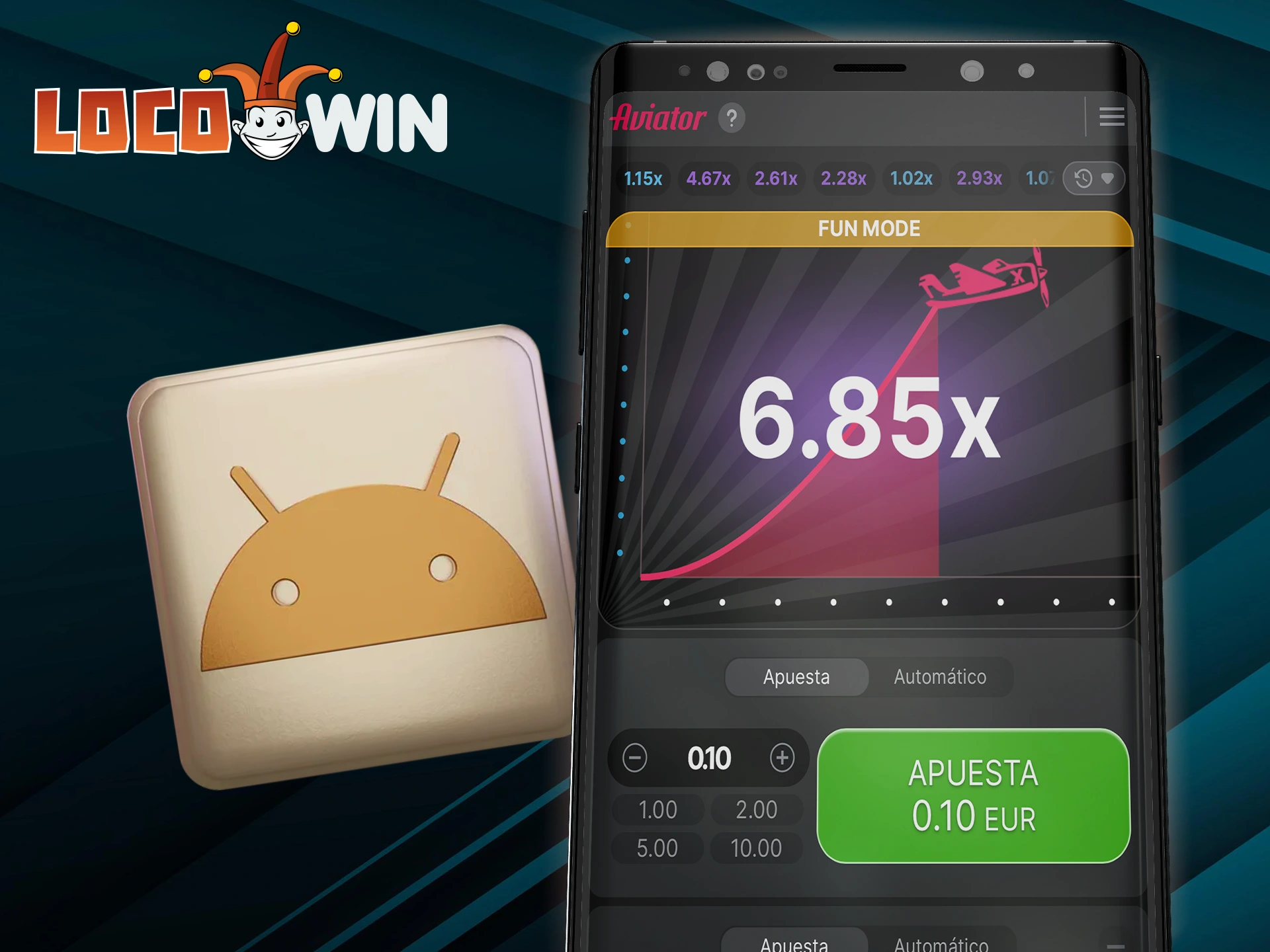 Locowin offers Android users a convenient app for playing Aviator.