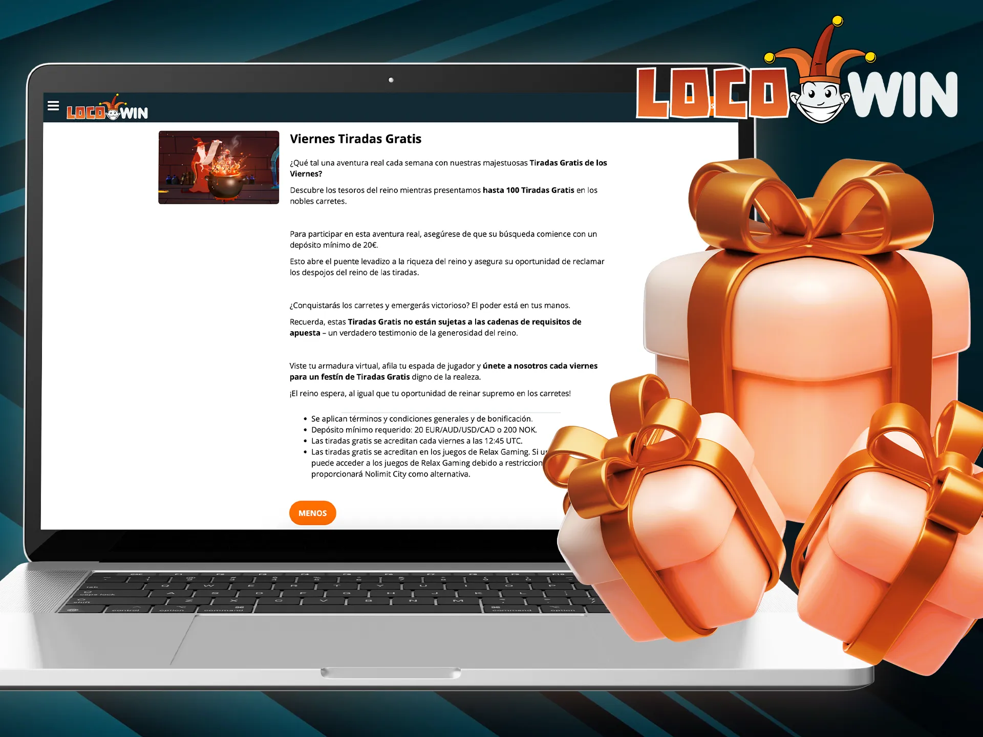 Claim free spins on Friday and win the jackpot at Locowin.