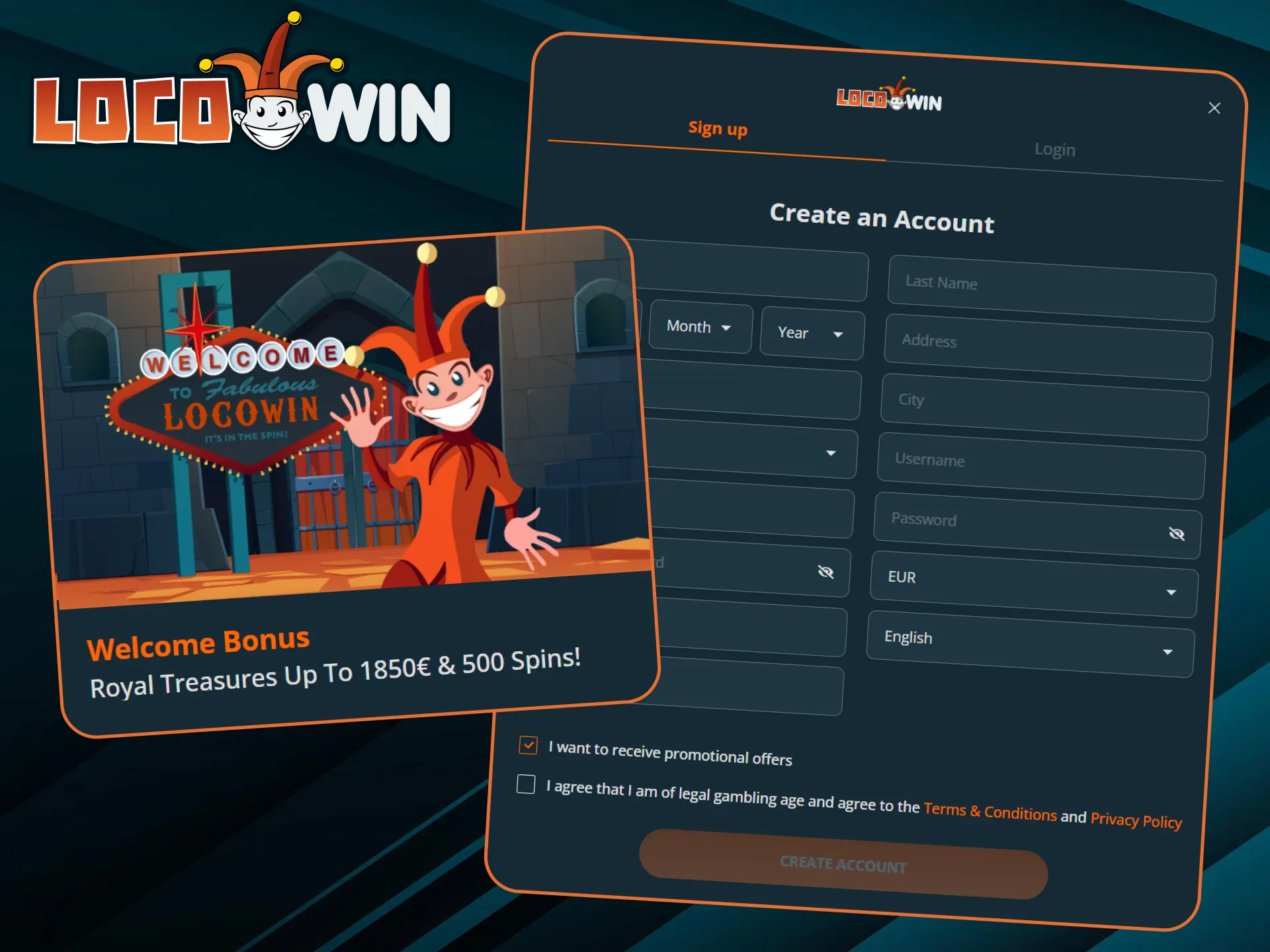 Read the instructions and find out how to get your welcome bonus at LocoWin.