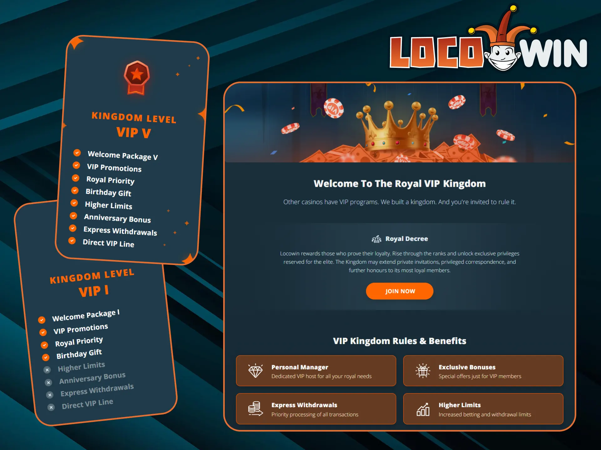 Become a member of the LocoWin VIP Club and enjoy all the bonuses and exclusive services.