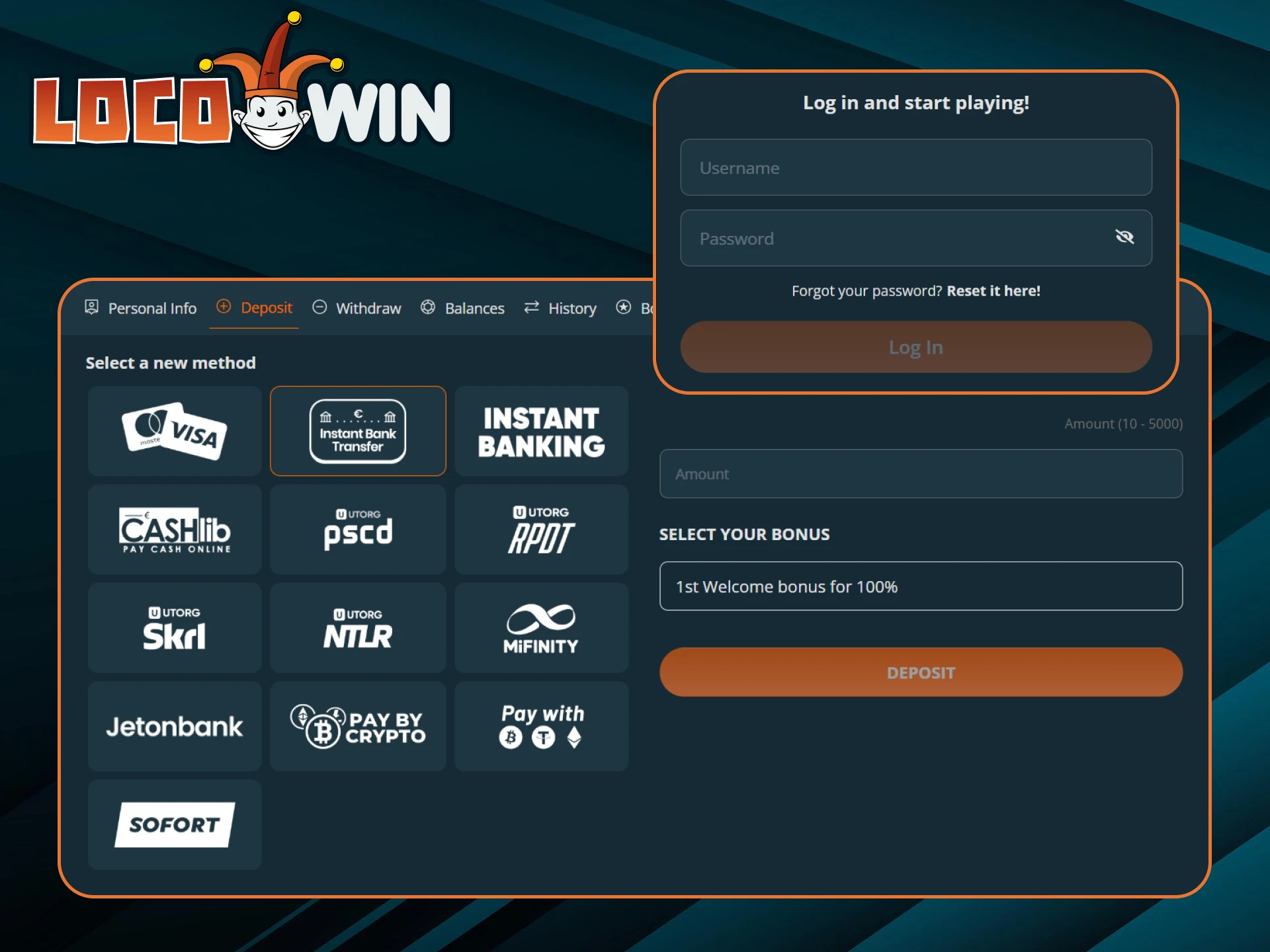 Learn how to deposit money into your LocoWin casino account by following the instructions.
