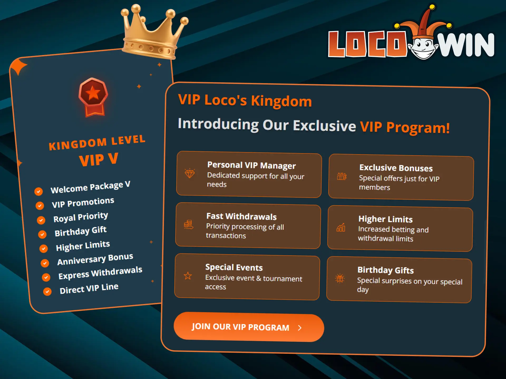 Climb the ranks in LocoWin Casino's VIP program and unlock exclusive rewards.