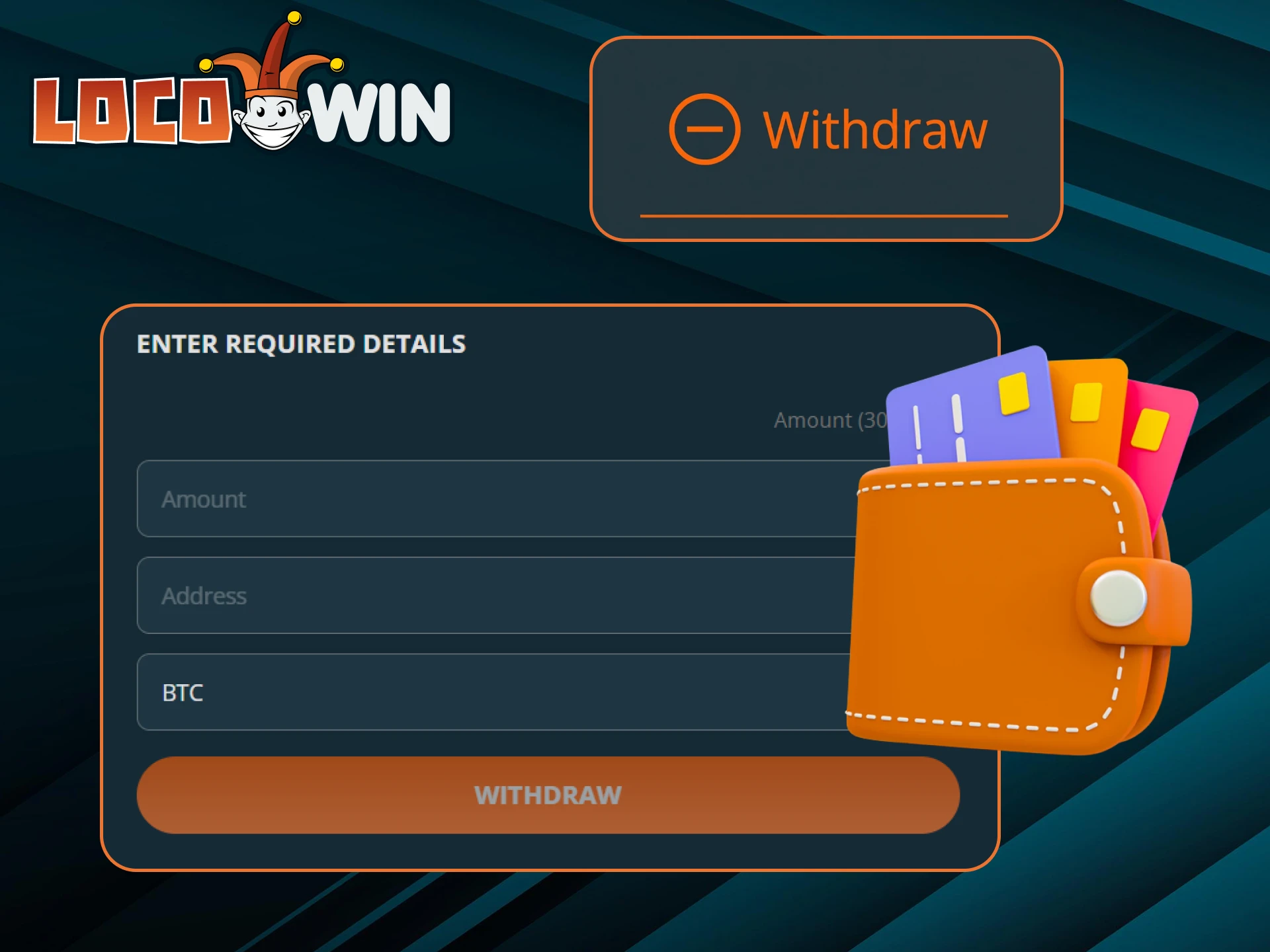 Withdraw your winnings easily at LocoWin Casino with fast and secure processing.