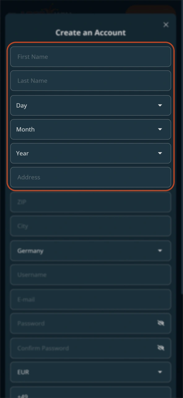 Please enter the required information to continue your registration with LocoWin.