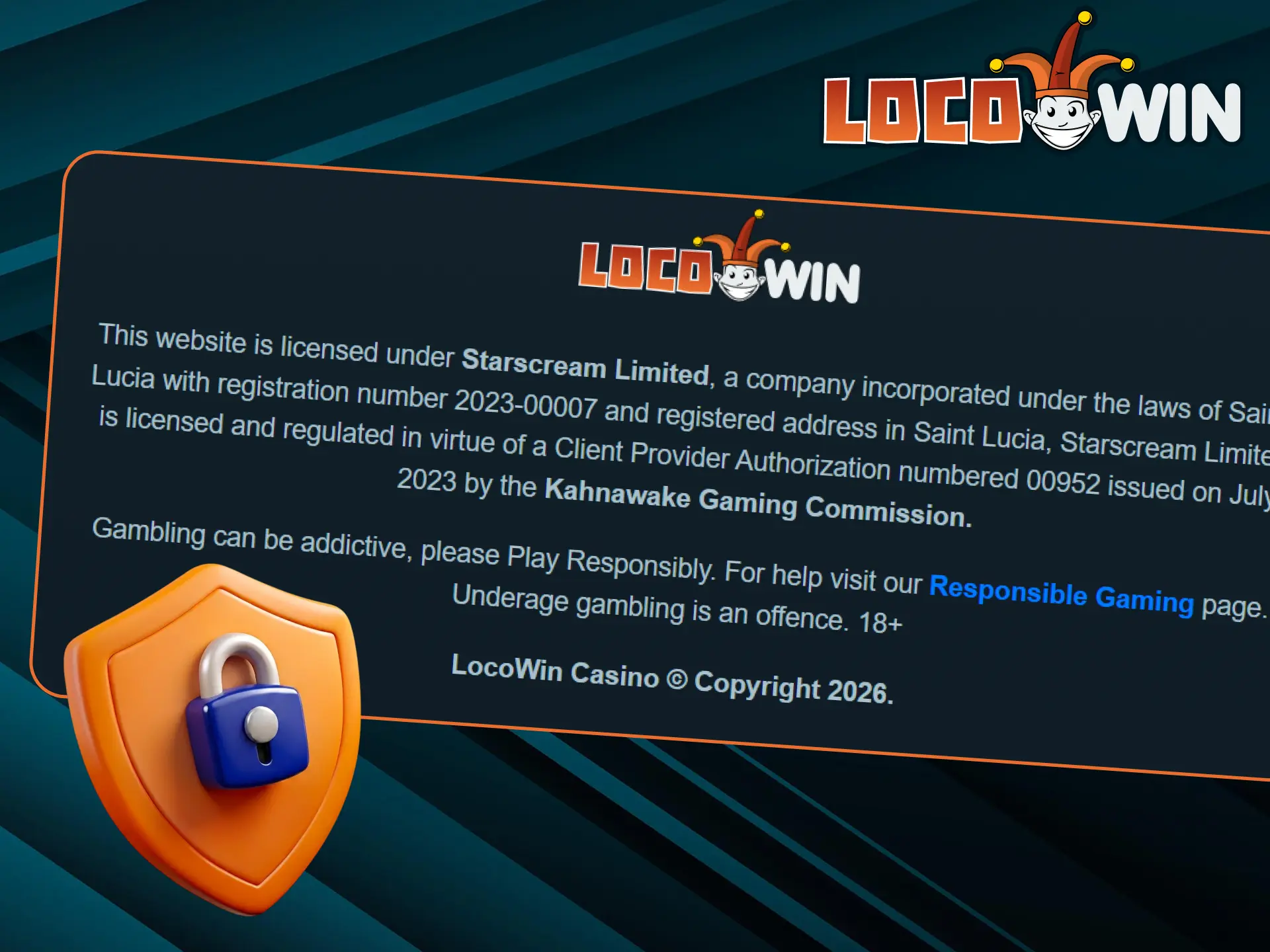 The security and protection of your data is of paramount importance to LocoWin.