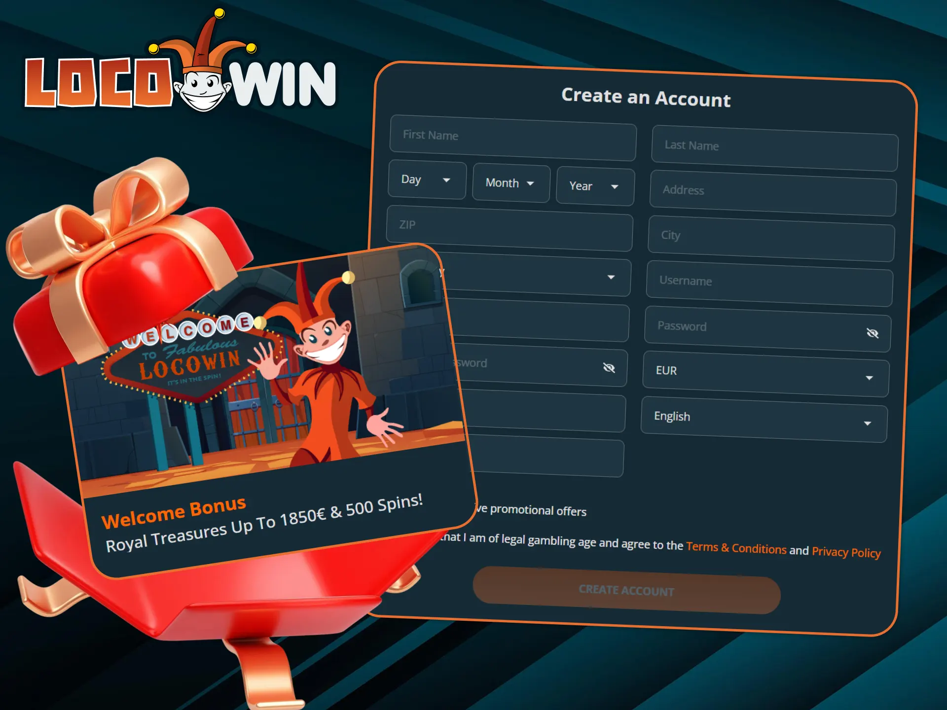 You will receive a welcome bonus on your first deposit when you register with LocoWin.