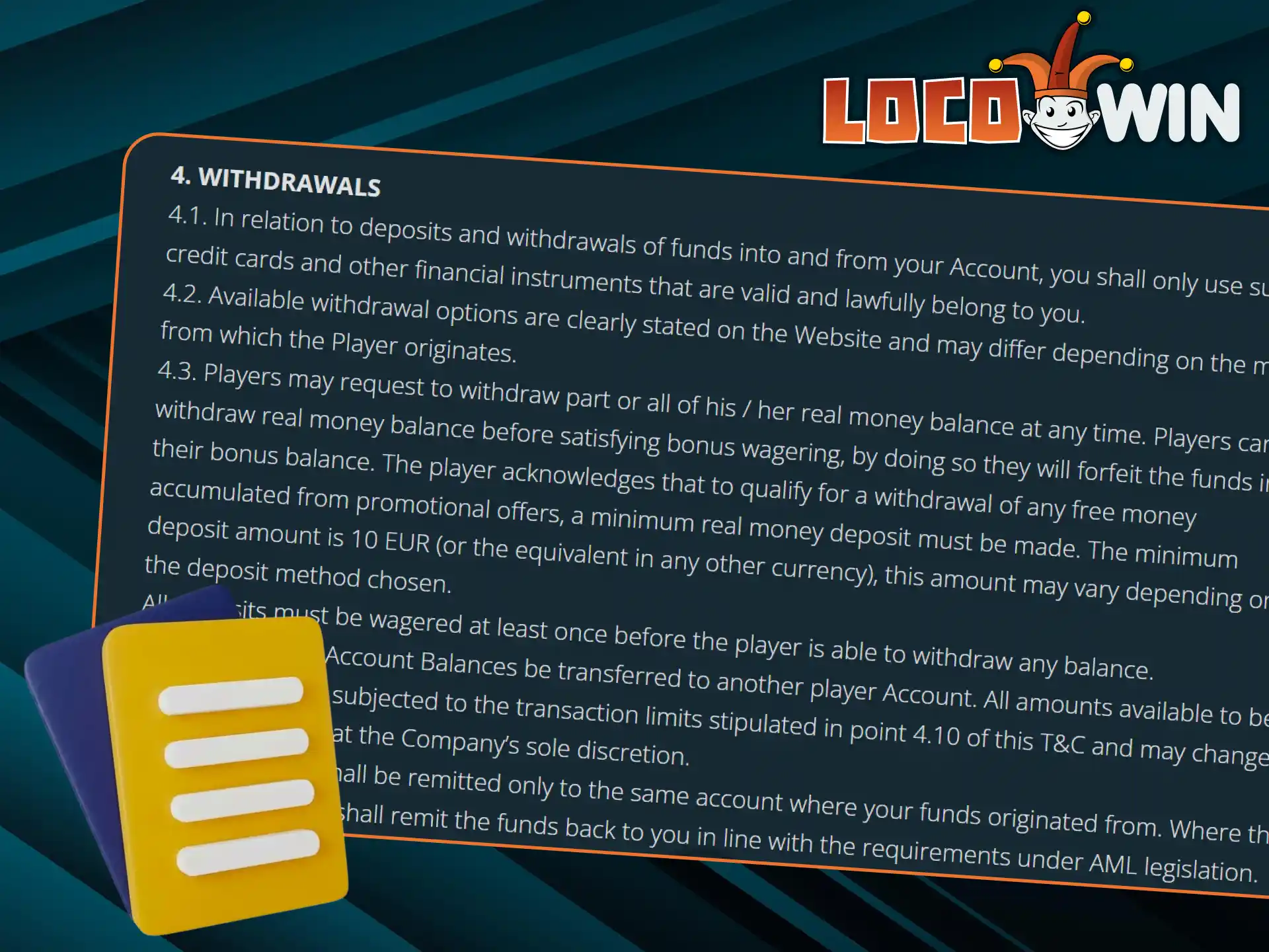 Please review LocoWin's withdrawal rules to ensure a safe and smooth process.